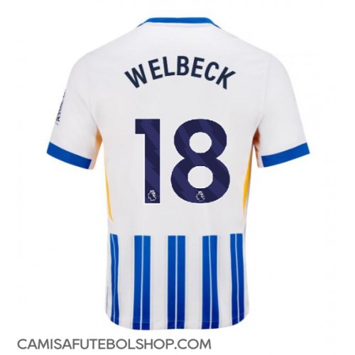 Camisa de time de futebol Brighton Danny Welbeck #18 Replicas 1º Equipamento 2024-25 Manga Curta